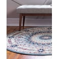 thumbnail image 4 of Rugs.com Rabia Collection Rug – 7' Round Blue Low Rug Perfect For Kitchens, Dining Rooms, 4 of 6