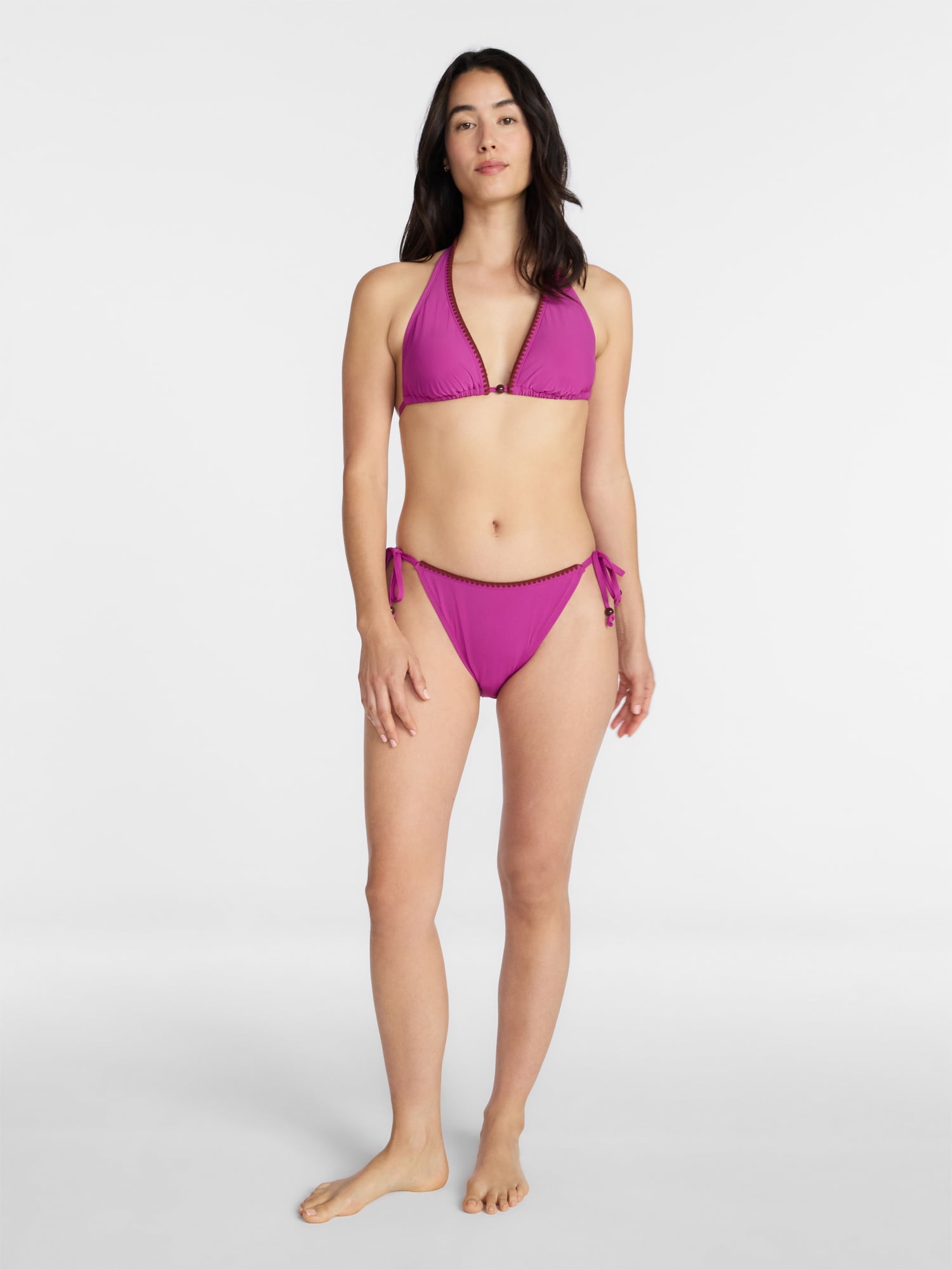 Time and Tru Women's Triangle Halter Bikini Top, Sizes XS-XL