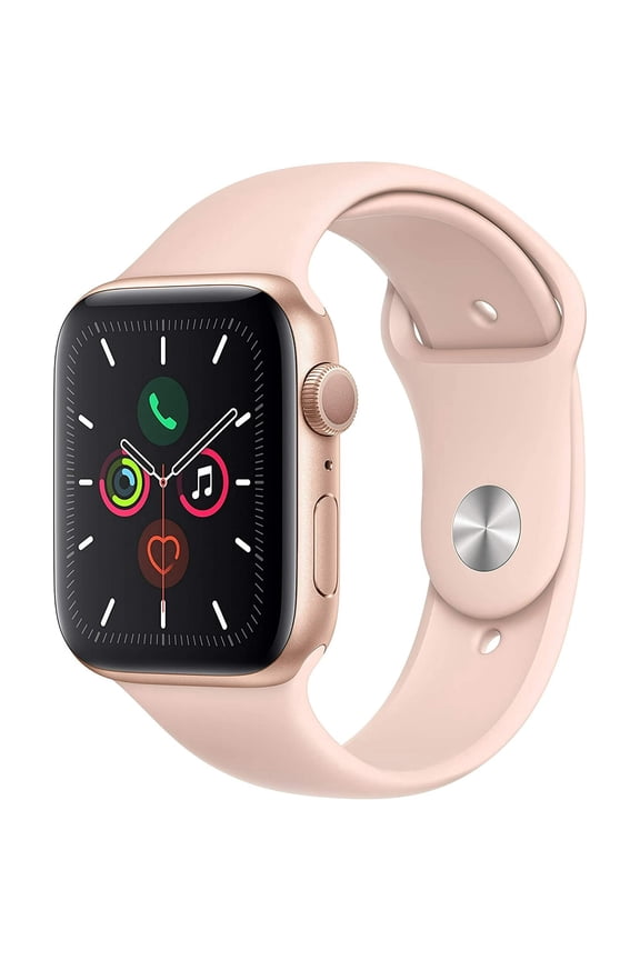 Restored Apple Watch Series 5 GPS 40MM Smart Watch with 18 Hour Battery Life, Gold Case + Pink Sand Sport Band