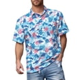 thumbnail image 4 of Mens Polo Shirt Printed Moisture Wicking T Shirt Summer Casual Short Sleeve Tee Sky Blue M, 4 of 4
