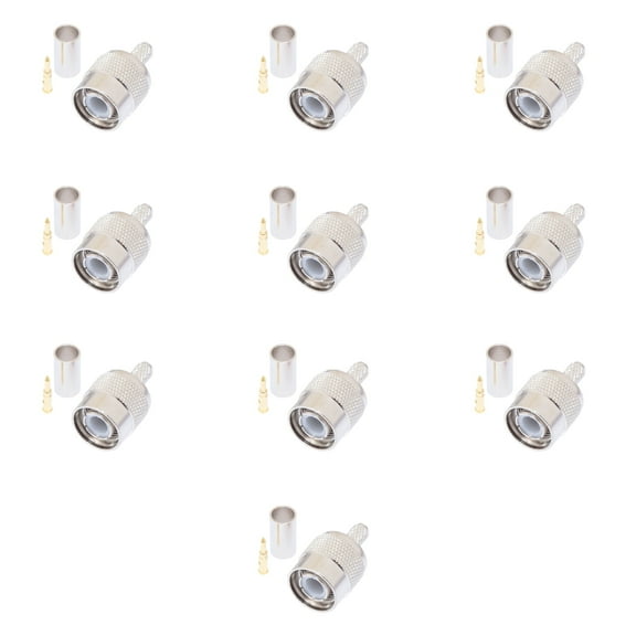 TNC Male Crimp Connector for RG58, RG141 & LMR-195 Coax Cables – High-Performance Design – 10 Pcs Pack