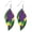 #11, variant on Mardi Gras Glitter Leather Earrings 3 Layer Feather St. Patrick's Day Earrings