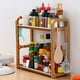 thumbnail image 1 of Estante de cocina de dos niveles | Organizador multifuncional para especias y cuchillos con base de plástico | Blanco o café | 41 x 38 x 15 cm, 1 of 6