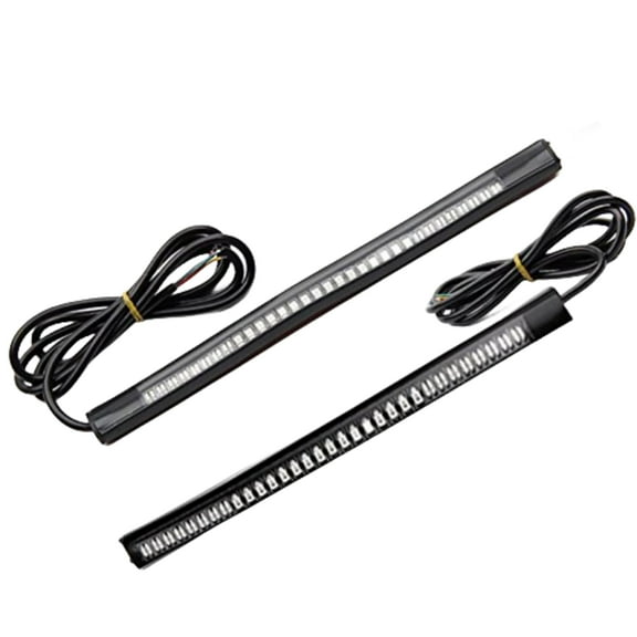 48 LED 8" Flexible Motorcycle ATV Dual Sport Tail Brake Stop Running Turn Signal Strip Light Bar for Harley Honda Kawasaki Suzuki Yamaha Cruiser Chopper Bobber Cafe Racer Custom