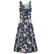 Small Petite Womens Dress Midnight Blue Magnolia Sleeveless Square Neck Princess Cut