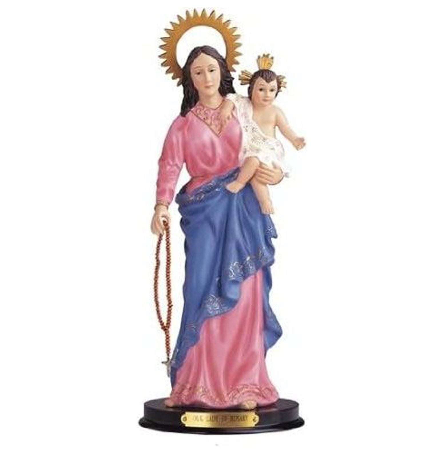 HYYYYH 12 Inch Our Lady of The Rosary Saint Statue Nuestra Señora del  Rosaio Senora Virgen de Virgin of 