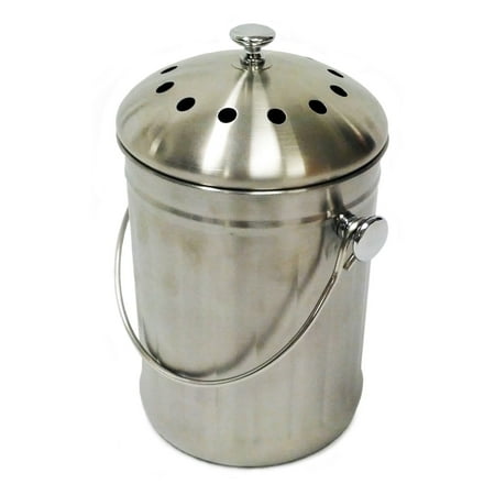 Kitchen Compost Bin - Compost Wizard Kitchen Accents, Stainless Steel Kitchen Composter