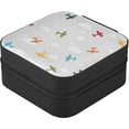 thumbnail image 2 of GZHJMY Colorful Plane Travel Jewelry Organizer Portable PU Leather Jewelry Box for Womens Earring Necklace Bracelets, 2 of 7