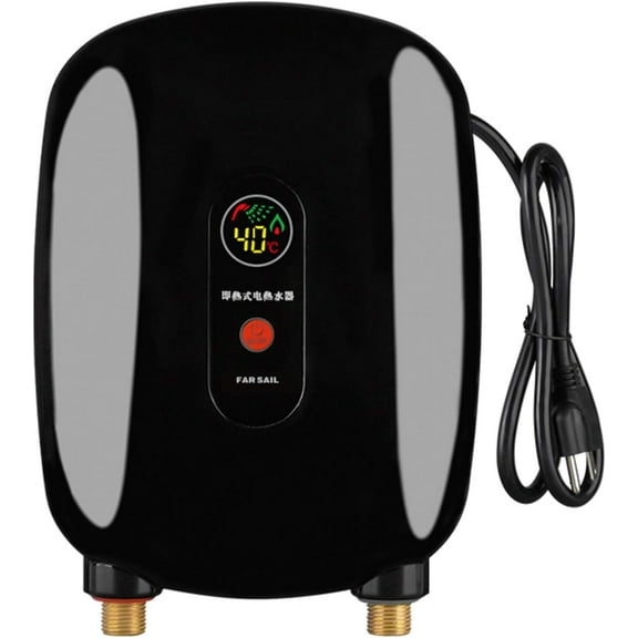 Electric Tankless Water Heater, 110V 3000W Mini Electric Tankless Instant Hot Water Heater Instant Electric Water Heater