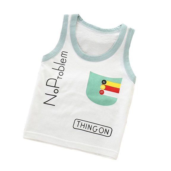 oqasdz Boys Summer Tank Top Cute Print Sleeveless Toddler Shirt For Daily Wear Stretchy Comfortable Outfit For Kids/4-5 Years