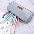 thumbnail image 3 of Unique School Pencil Case Small Pocket Pencil Case Solid Color Girls Boys Pencil Case (Light Grey), 3 of 5