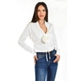 thumbnail image 1 of Blusa con detalle de flor Roman Fashion Juvenil 0698 Blanco M, 1 of 6