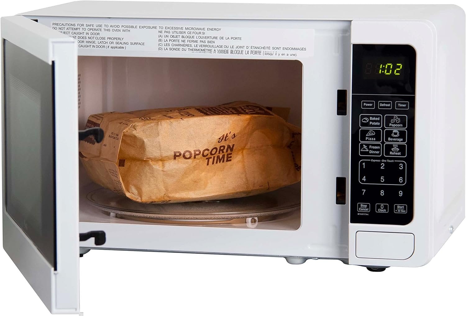 Avanti MT7V0W Microwave Oven 700-Watts Compact with 6 Pre Cooking Settings, Speed Defrost, Electronic Control Panel and Glass Turntable, White