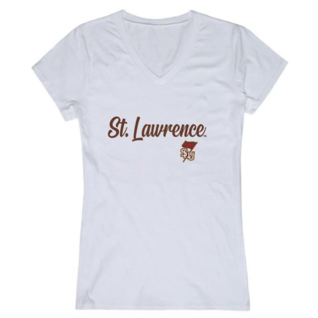 W Republic 555-460-WHT-02 Women St. Lawrence University Script T-Shirt, White - Medium