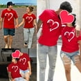 thumbnail image 5 of BYOIMUD Women's Valentine's Day Shirts Summer Cute Blouse Tops for Couples Love Print Short Sleeve Crewneck Gift for Women Plus Size Fashion Red S, 5 of 6
