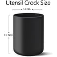 thumbnail image 5 of Black Kitchen Utensil Holder for Countertop, Large 7.2 Matte Ceramic Cooking Utensil Crock for Counter Easy to Clean, Modern Spatula Holder for Farmhouse Décor 7.2×5.8 INCH, 5 of 5