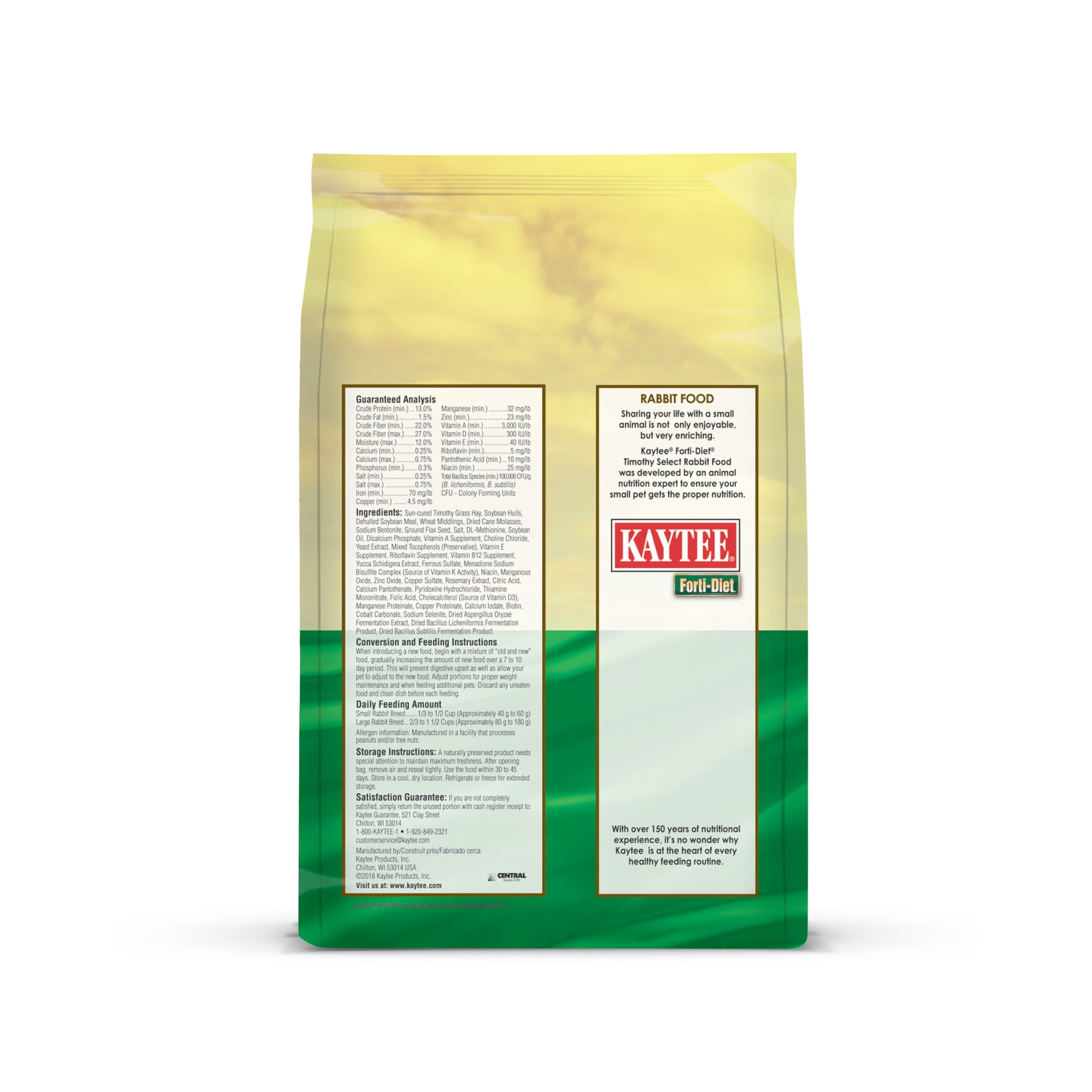 (3 pack) Kaytee Timothy Select Rabbit Food, 3.5 Pounds