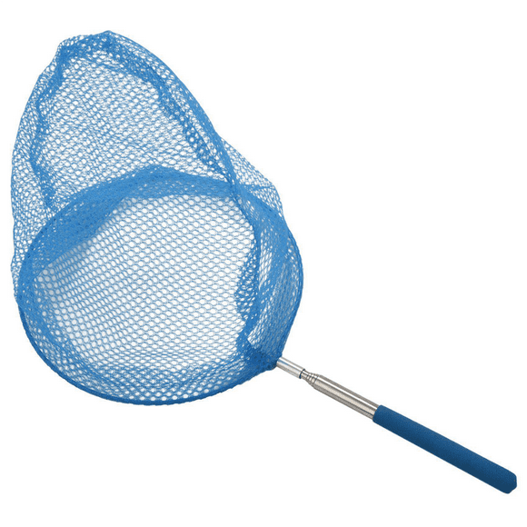3X Outdoor Catching Catching Butterfly Net Fishing Net Bag Stainless Steel Telescopic Fishing Net Tool Blue