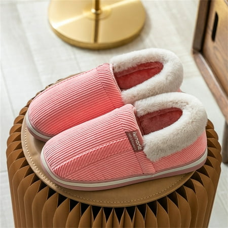 

Gubotare Fluffy Slippers Warm Knit House Slippers for Women Comfy Fleece Lined Winter Slippers with Memory Foam and Indoor Outdoor Soles A 7