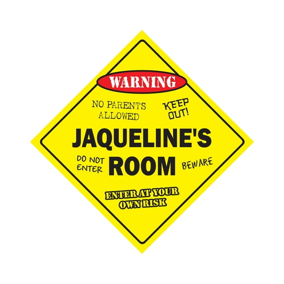 Jaqueline's Room Sign Crossing Zone Xing | Indoor/Outdoor | 14" Tall kids bedroom decor door children's name boy girl