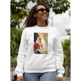 thumbnail image 2 of Pastell Woman's Watercolor Portrait Sweatshirt Women -David Coleman Jr Designs, Female 5X-Large, 2 of 4