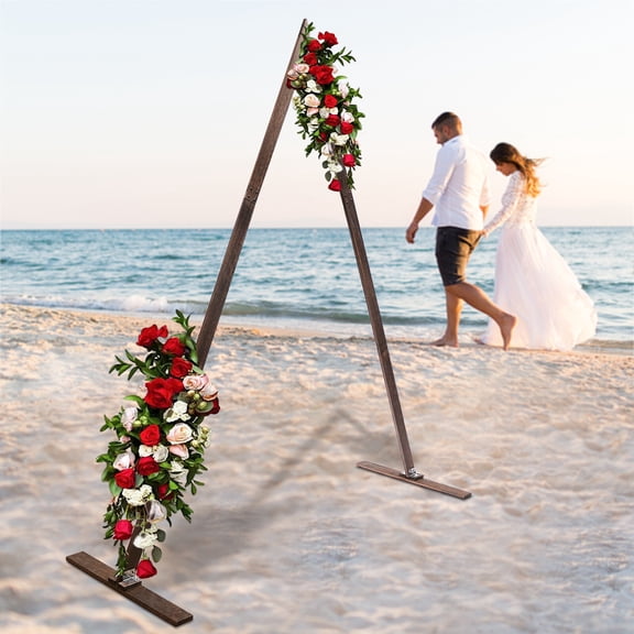 Wedding Arch Wood Background Bracket Frame Garden Arch Indoor and Outdoor Wedding Party Garden Flowers and Plants Frame Various Wedding Party Decoration Wooden Wedding Arch 8.2FT