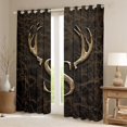 thumbnail image 2 of Castle Fairy Teens Girls Boys Personalized Initial Letter S Curtains Pack Of 2 (42X84 Each),Abstract Retro Curtains Blackout,Woodland Animal Deer Bedroom Curtains,Lightweight Room Decor, 2 of 6