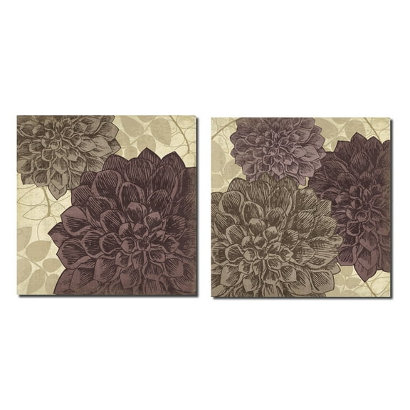 Dahlia I Lovely, Purple Dahlia Floral Print; Two 12X12 Poster Prints