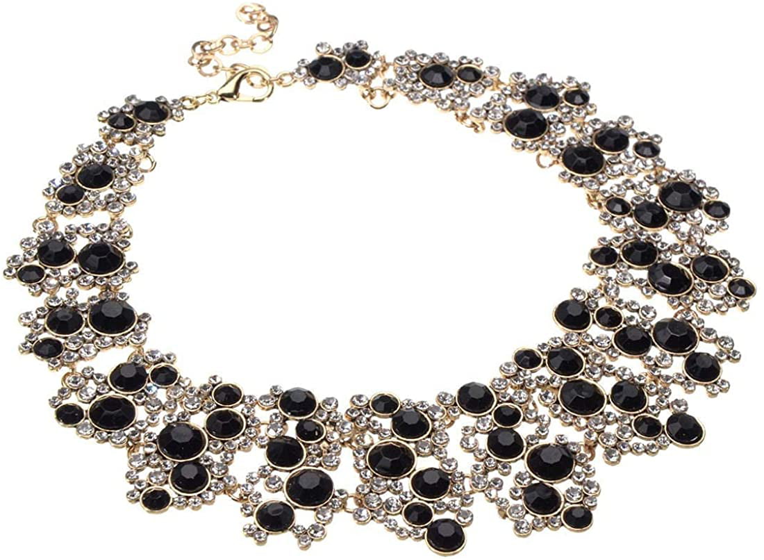 Fashion Rhinestone Charm Pendant Choker Bib Statement Necklace Black Ribbon Gift 