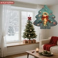 thumbnail image 4 of Teal Metal Hanging Christmas Tree Wind Spinner - Glittery Wreath Red Bow Festive Accents for Garden & Yard Decor, 4 of 7