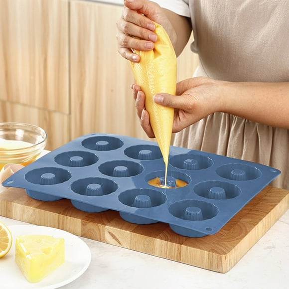 TIMIFIS Silicone Baking Model 12-Link Donut Mould Pudding Donut Cake Mould Non-Stick Tray High Temperature Baking Easy to Handle in The Kitchen Kitchen Gadgets
