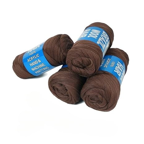 Brazilian Wool Hair Yarn for Braids 100% Brazilian Wool Hair Acrylic Yarn for African Braids/Spring Twist/Faux Locs/Wraps with Crochet Hook