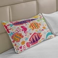 thumbnail image 2 of Sea Animals Knitted Quilt Pillowcover, Art Fish Seahorse Starfish Dolphin Coral Underwater Life, Standard King Size Pillow Cover for Bedroom, 30" x 20", Multicolor, by Ambesonne, 2 of 2