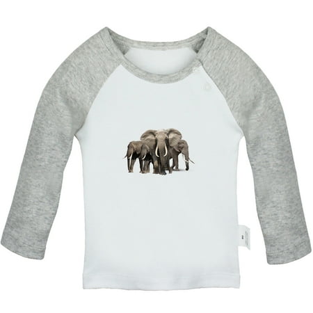 

Waiting For Milk Funny T shirt For Baby Newborn Babies Animal Elephant T-shirts Infant Tops 0-24M Kids Graphic Tees Clothing (Long Gray Raglan T-shirt 0-6 Months)