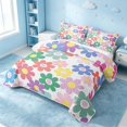 thumbnail image 3 of Erosebridal Colorful Floral Twin Quilt Set, Vintage Blossom Twin Coverlet Set, Polka Dots Reversible, Bright Pastel Mix, 2-Piece (1 Bedspread and 1 Pillowcase), 3 of 7