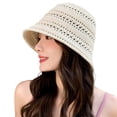 thumbnail image 4 of QASIEATN Women's Daily Wear Bucket Hats Women Foldable Sun Hats Mesh Woven Bucket Hat Portable Summer Hats for Traveling Sunbathing Fall Fashion Accessories, 4 of 4