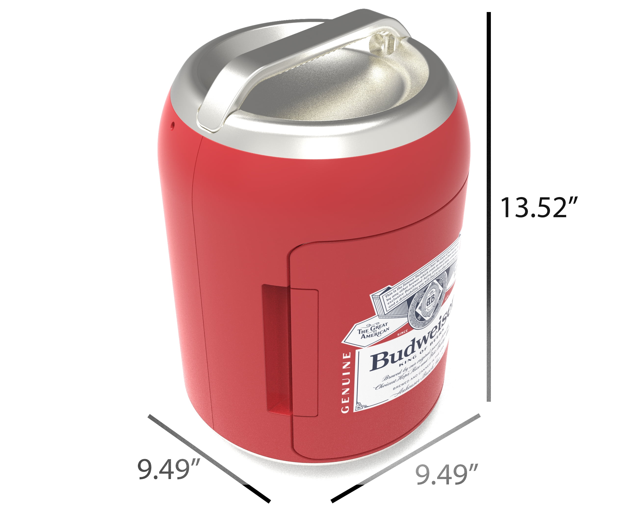 Budweiser Portable 6-Can Mini Personal Fridge Cooler, Beverage Shaped