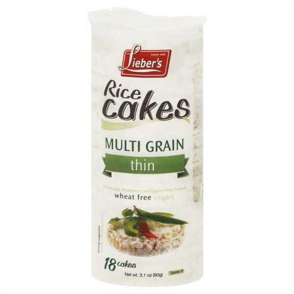 Pack of 12, Liebers Multigrain Thin Rice Cakes, 3.1 oz