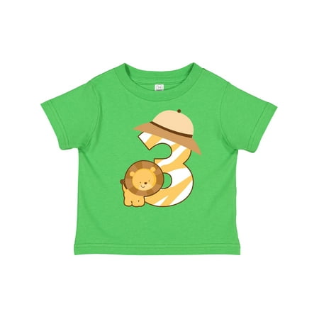 

Inktastic 3rd Birthday Jungle Safari Lion 3 Year Old Gift Toddler Boy or Toddler Girl T-Shirt
