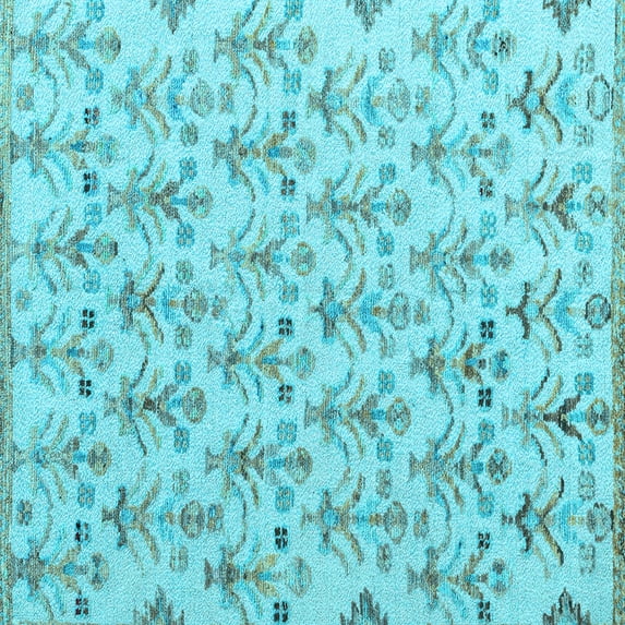 Ahgly Company Indoor Square Abstract Light Blue Modern Area Rugs, 7' Square