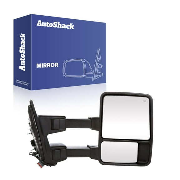 AutoShack Passenger Towing Mirror Power Manual Folding Heated Textured Black Replacement for 2001-2005 Ford Excursion 2003-2016 F-250 Super Duty F-350 Super Duty 6.2L 6.4L 6.7L 4WD RWD KAPFO1321342S