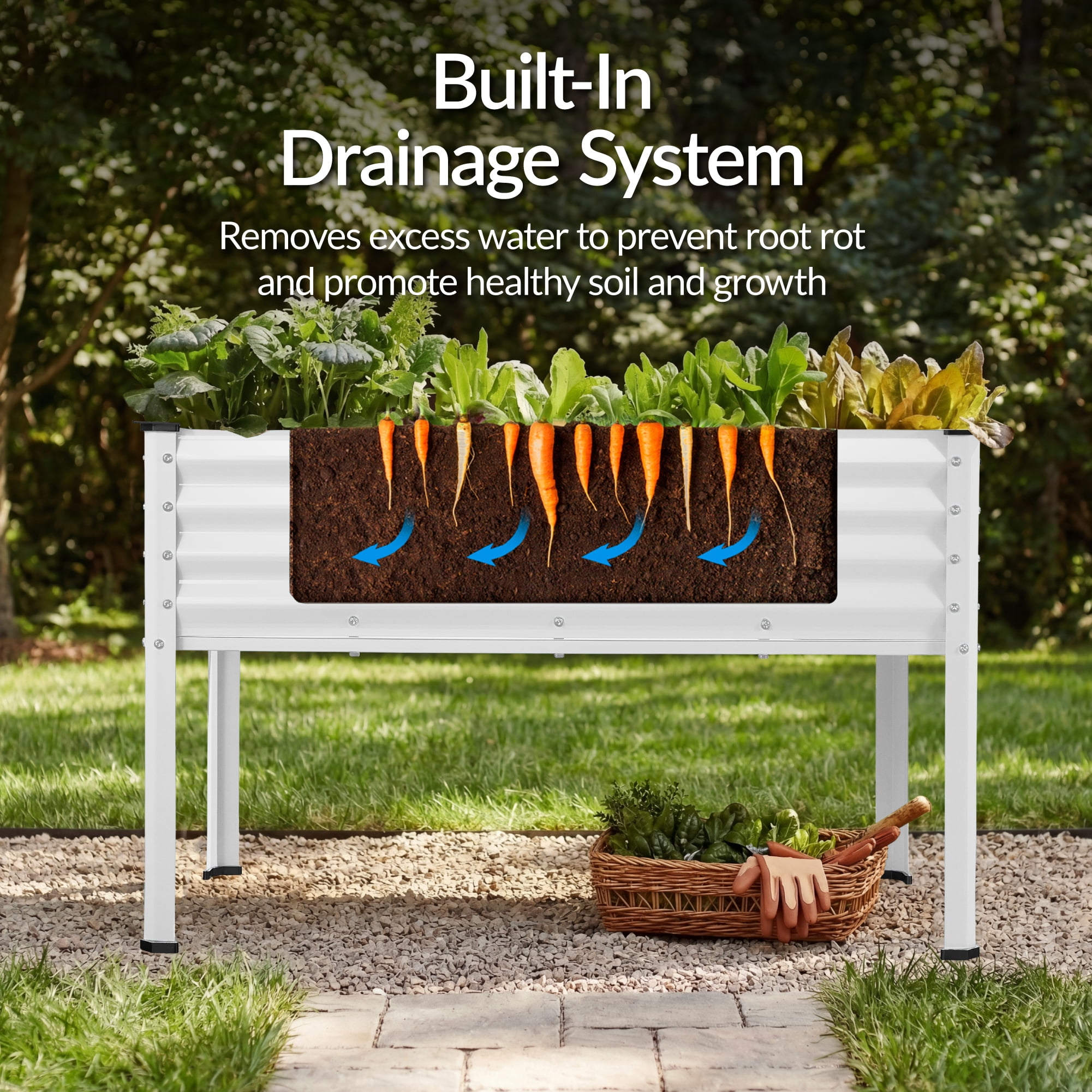 Best Choice Products 48x24x30in Elevated Galvanized Metal Garden Bed w/ Corner Protectors - Silver