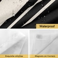 thumbnail image 4 of Black Beige Striped No Hook Shower Curtain with Snap in Liner, Modern Farmhouse Retro Lines Double-Layer Waterproof Fabric Shower Curtains for Bathroom Hotel Bathtub, Mesh Top 66"x72", 4 of 9