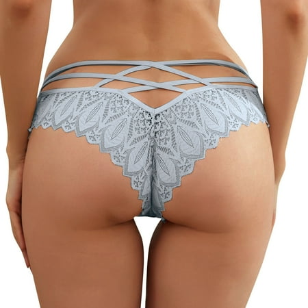 

Awaswae Womens Underwear New Hot Panties For Women Crochet Lace Lace Up Panty Hollow Out Underwear
