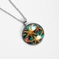 thumbnail image 4 of Starfish Glass Circular Pendant Necklace Jewelry, 4 of 5