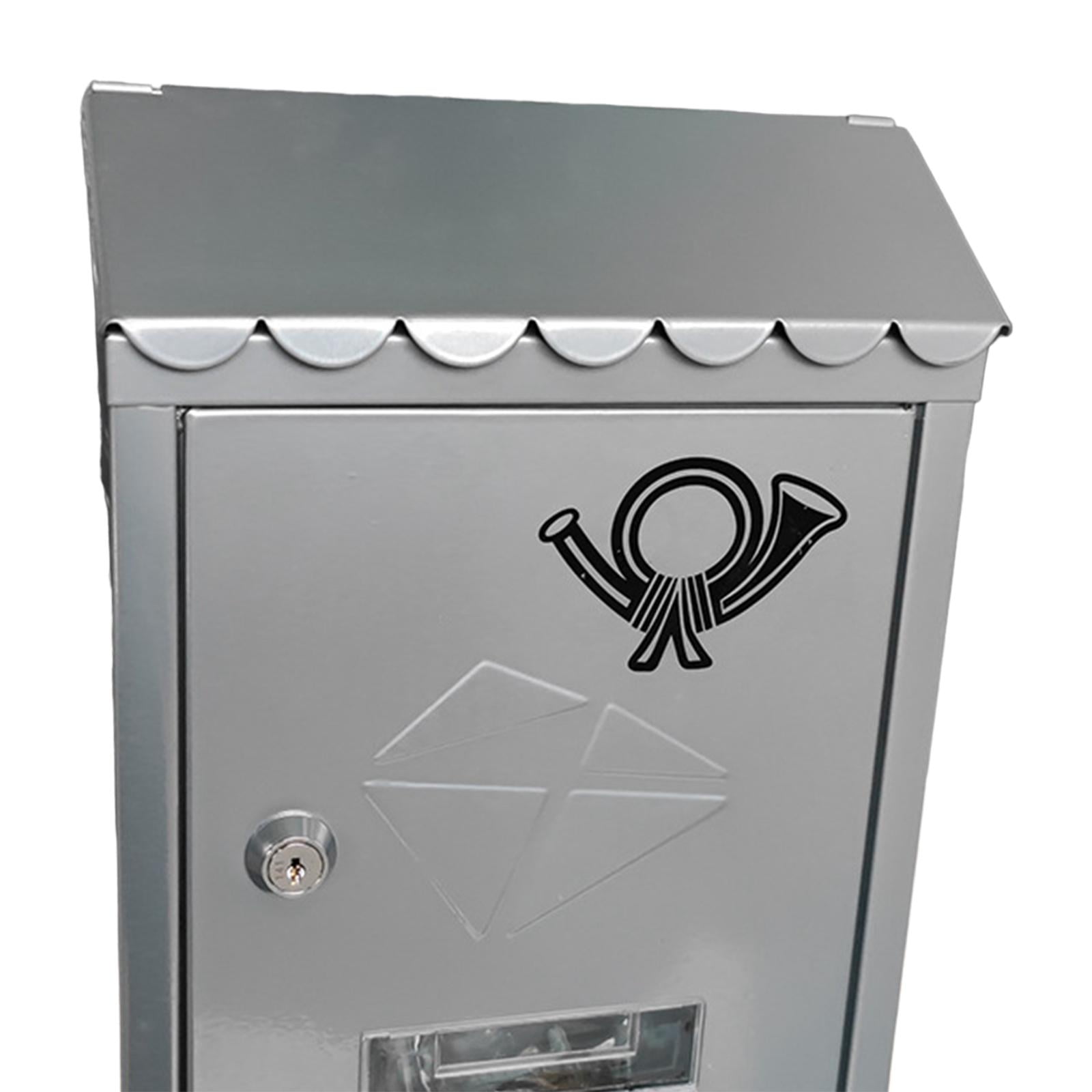 Wall Mount Mailbox Letterbox Front Door 21.5x7x30cm Outside Office Decorative Decor with Key Metal Locking Mailbox Porch Mail Box Drop