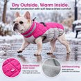 thumbnail image 4 of Kuoser Dog Winter Coat, Waterproof Windproof Fleece Padded Jacket with Reflective Trim and Leash Ring for Large Dogs, RoseRed, XXXL, 4 of 9