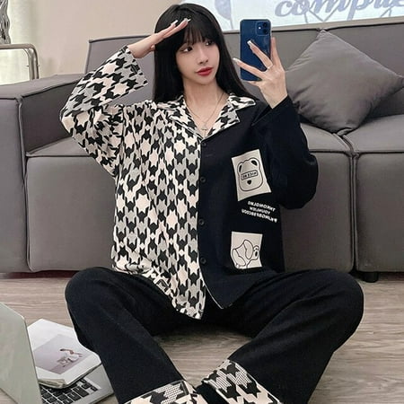 

QWZNDZGR Winter Pajamas For Couples High-quality Light Luxury Cotton Men Pajama Sets Long sleeve Sleepwear Fashion Male Loungewear Sleep