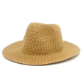 thumbnail image 2 of FUZHIQ Unisex Sequin Glitter Wide Brim Straw Fedora Hat, Breathable Woven Shiny Summer Sun Hat for Men Women Party Vacation Daily Outdoor Wear,One Size, 2 of 6
