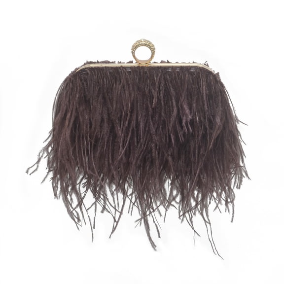 Miuco Women Feather Clutch Purse Shoulder Crossbody Bag Evening Handbags BROWN Walmart